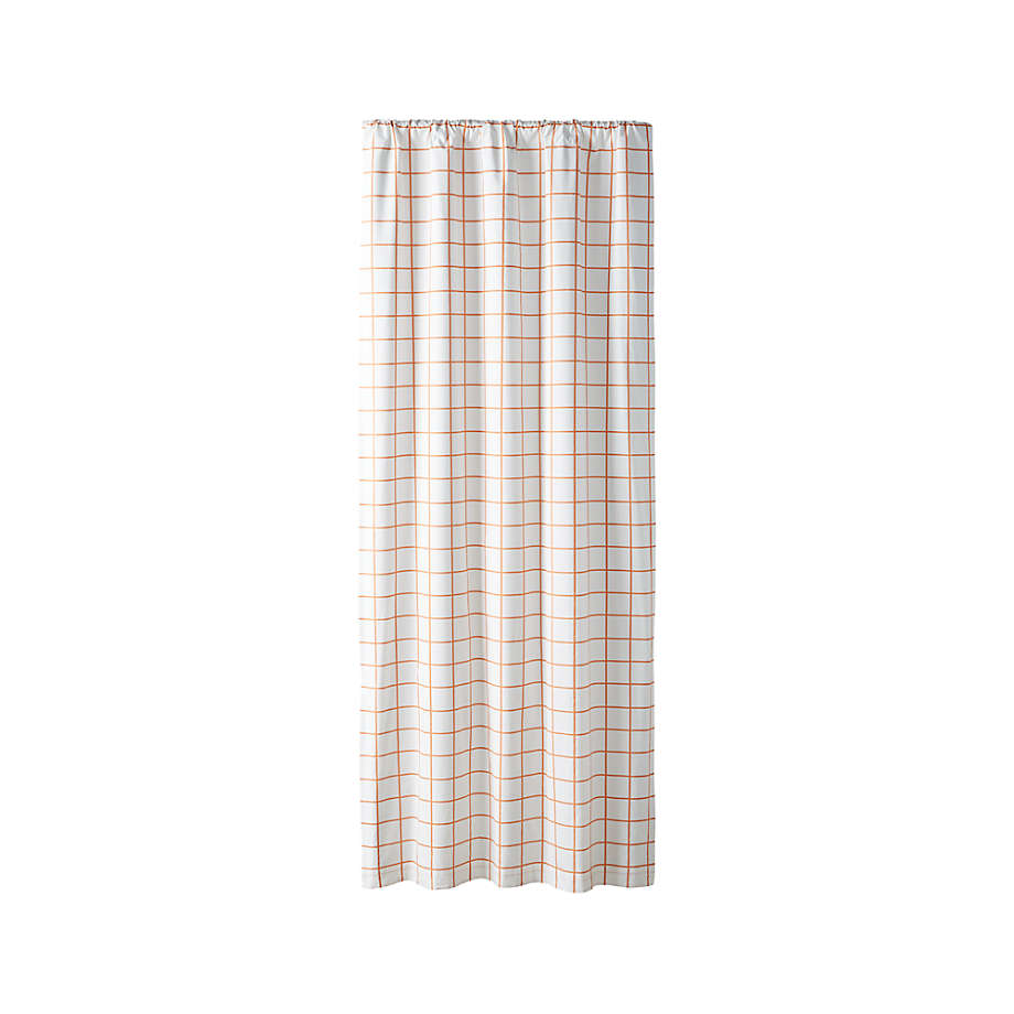 Orange Grid Curtain Panel 96" thumbnail 2