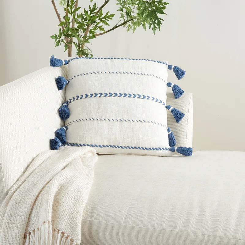 Caspian Square Cotton Pillow Cover With Insert thumbnail 2