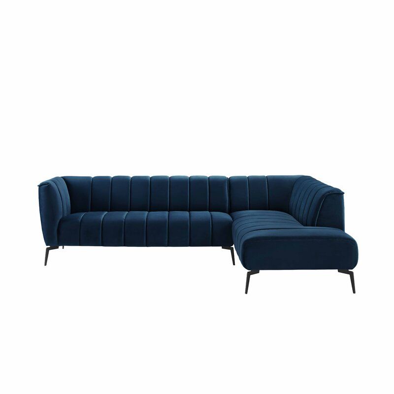 Dreier Velvet Right Hand Facing Sofa and Chaise thumbnail 2