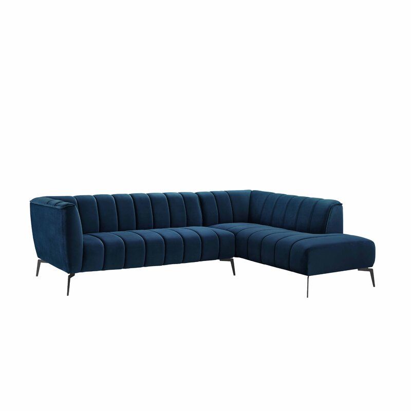 Dreier Velvet Right Hand Facing Sofa and Chaise thumbnail 3