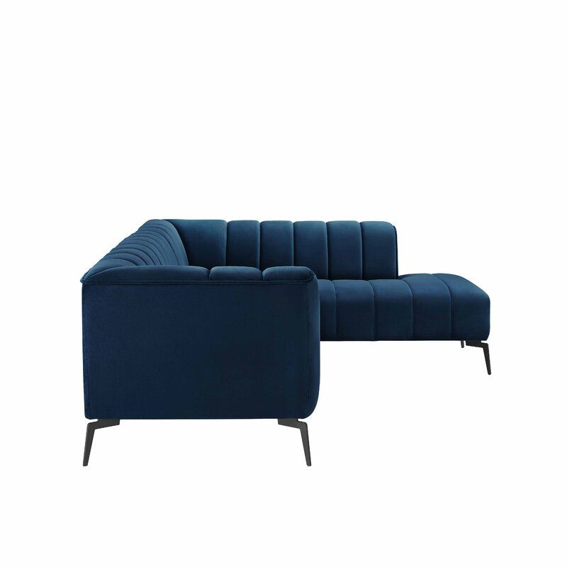 Dreier Velvet Right Hand Facing Sofa and Chaise thumbnail 6