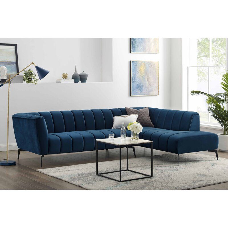 Dreier Velvet Right Hand Facing Sofa and Chaise thumbnail 7