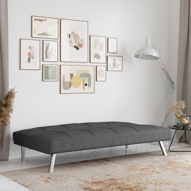 Twin Wide Tufted Back Convertible Sofa thumbnail 2