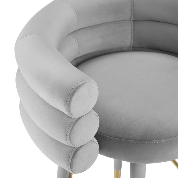 Elizabeth Grey Velvet Counter Stool thumbnail 4