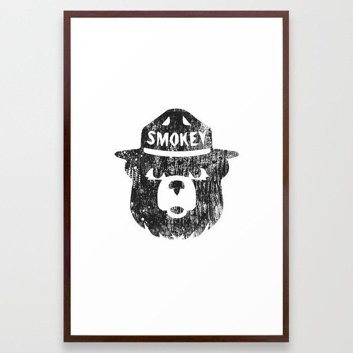 Smokey Bear Distressed Logo Art Print With Frame thumbnail 2
