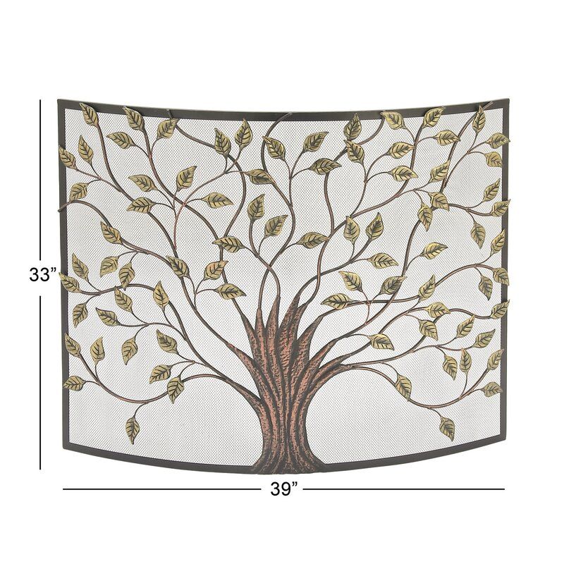 Aashay single paneliIron fireplace screen thumbnail 6