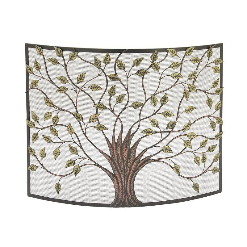 Aashay single paneliIron fireplace screen thumbnail 7