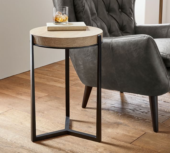 Cori Round Wood Accent Table  thumbnail 3