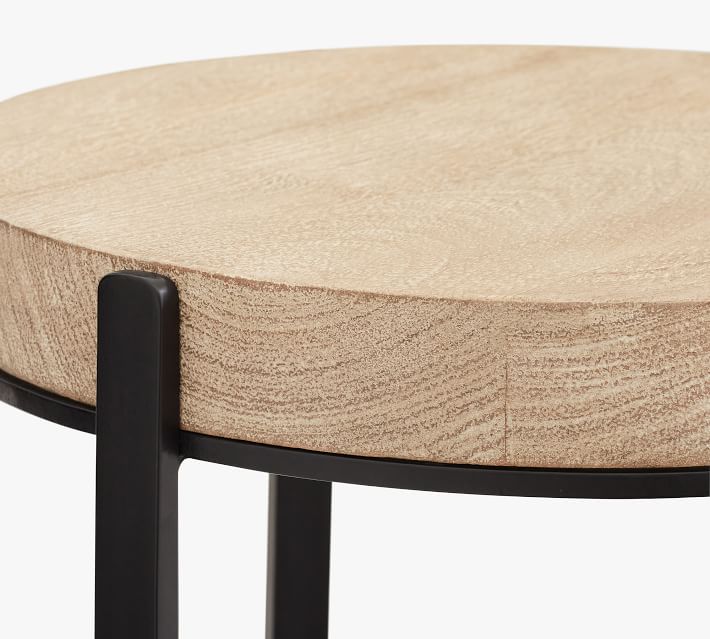 Cori Round Wood Accent Table  thumbnail 4