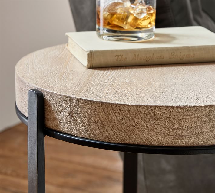 Cori Round Wood Accent Table  thumbnail 5