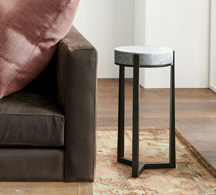 Cori Round Marble Accent Table  thumbnail 2