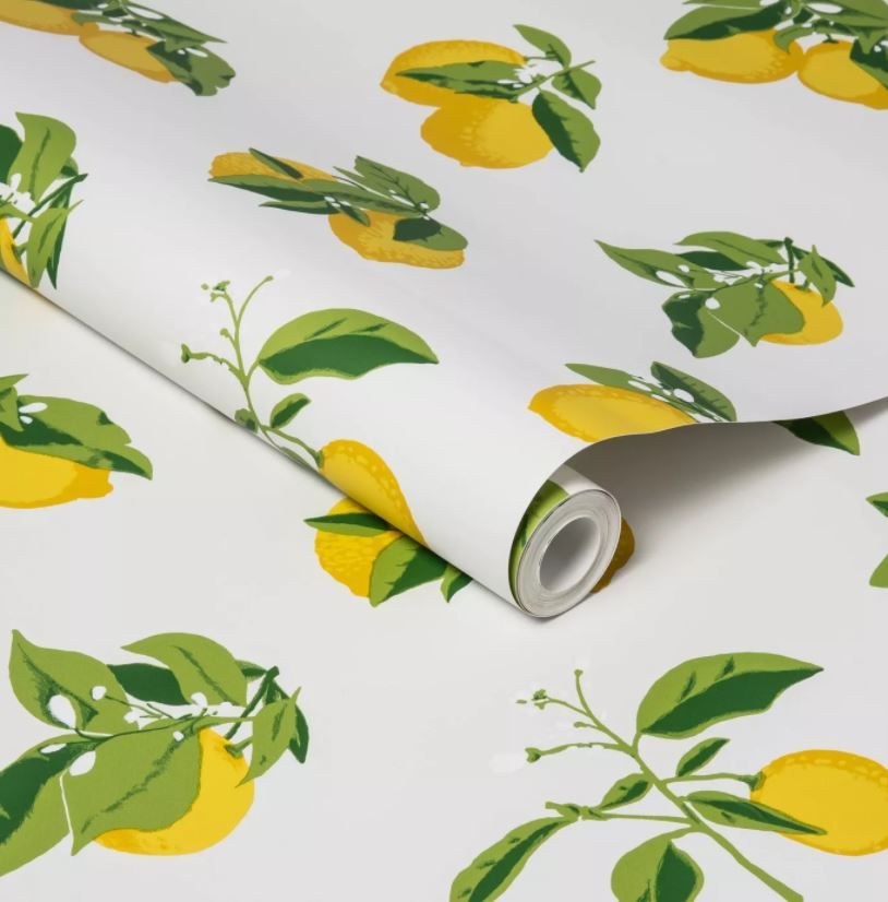 Lemons Peel And Stick Wallpaper Yellow thumbnail 2