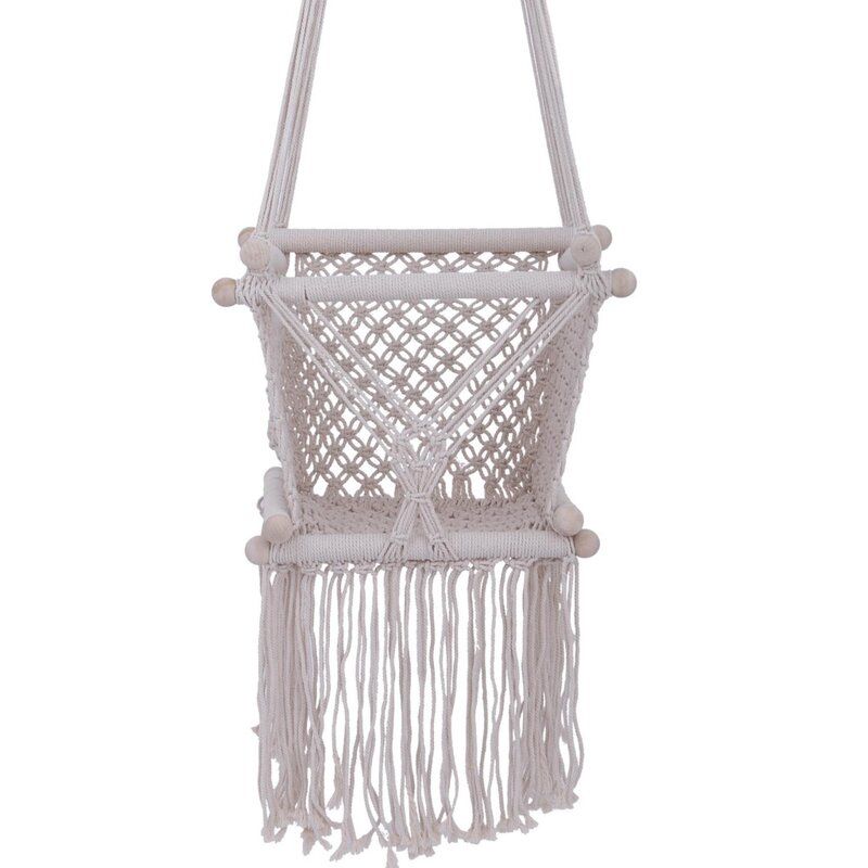 Feblix Home Inc  Fabric Beige Bucket Swing Seat thumbnail 3