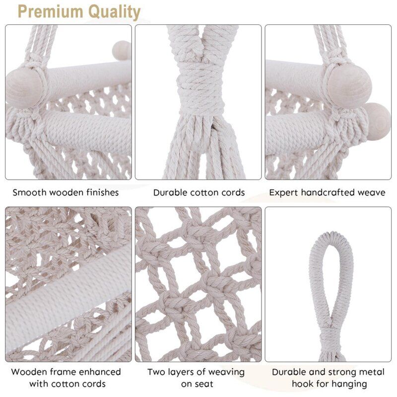 Feblix Home Inc  Fabric Beige Bucket Swing Seat thumbnail 4
