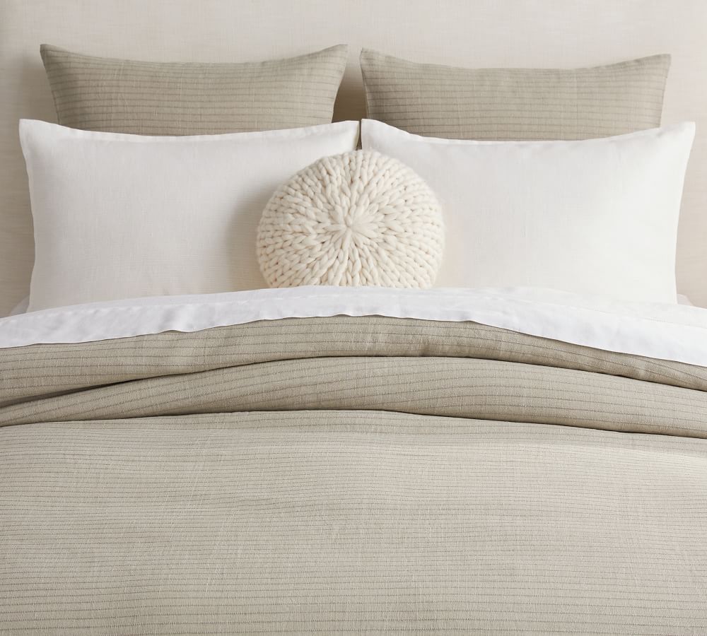 European Linen Dobby Striped Duvet Cover thumbnail 2