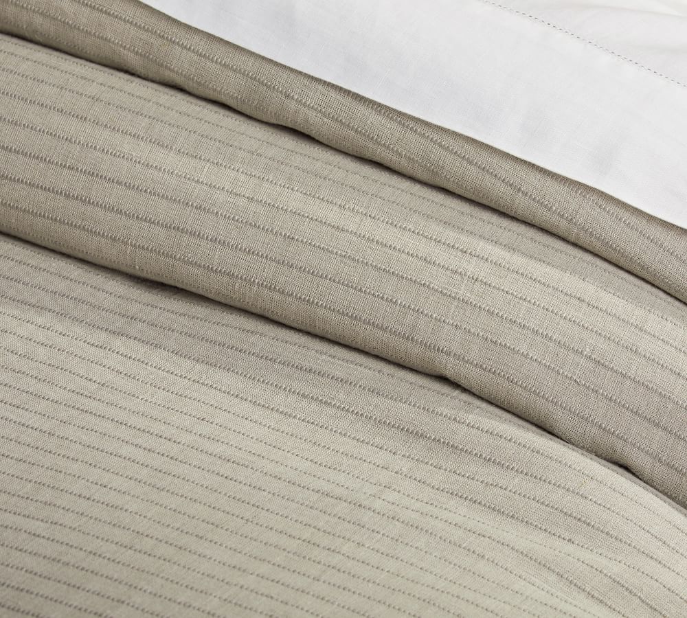 European Linen Dobby Striped Duvet Cover thumbnail 3