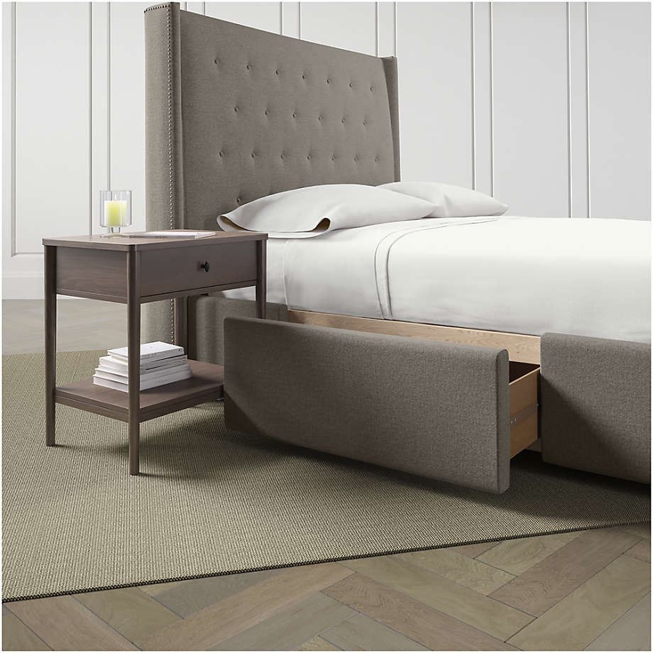 Ronin King Tufted Wingback Upholstered Storage Bed Dove King thumbnail 3