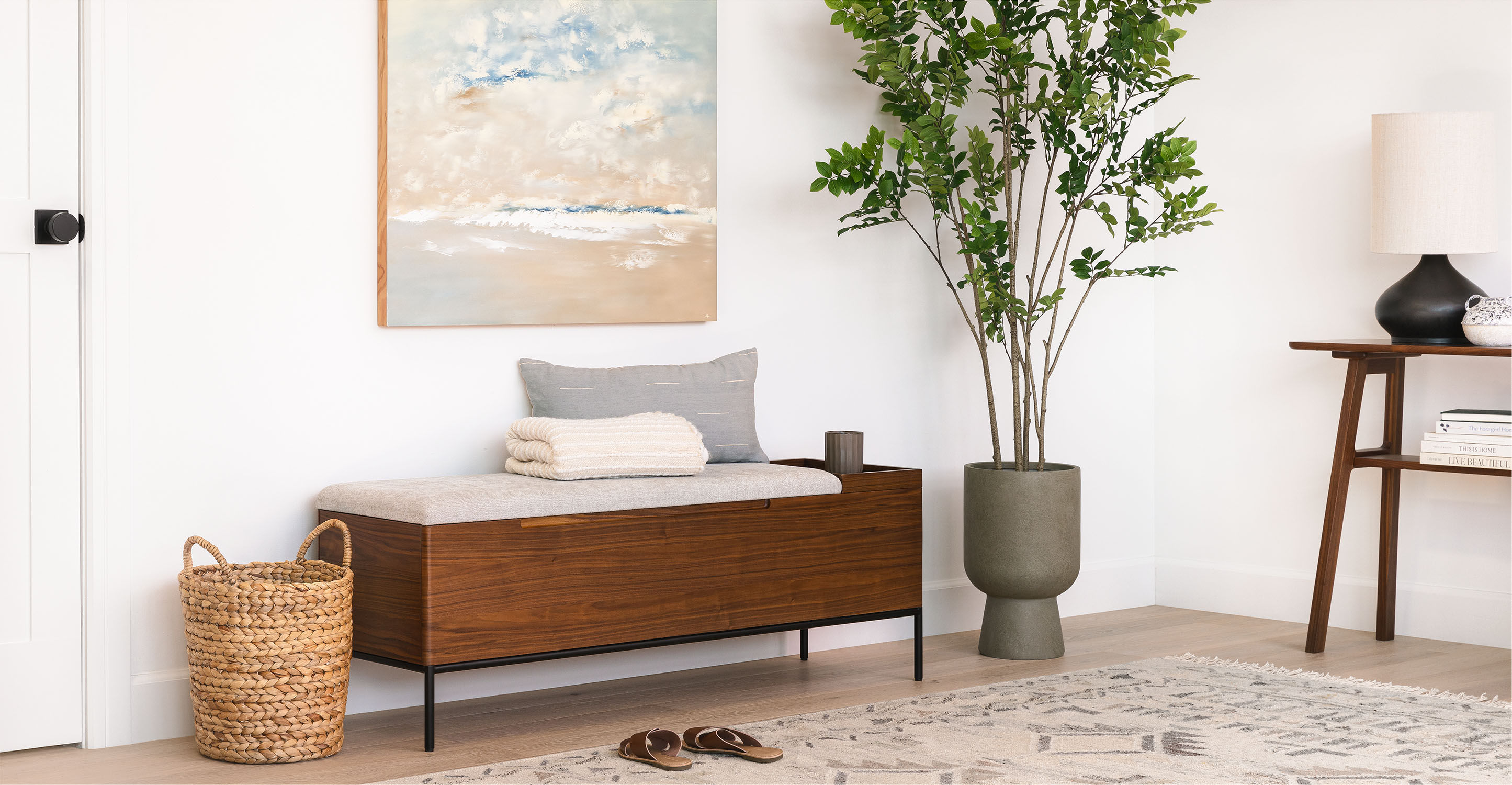 Thari Everest Gray Walnut Bench thumbnail 2