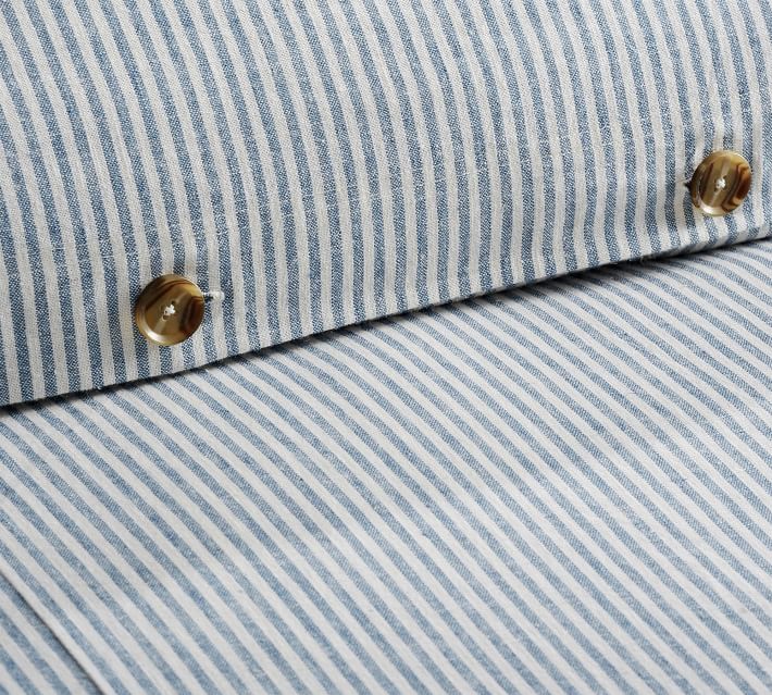 Wheaton Striped Linen Cotton Duvet Cover thumbnail 4