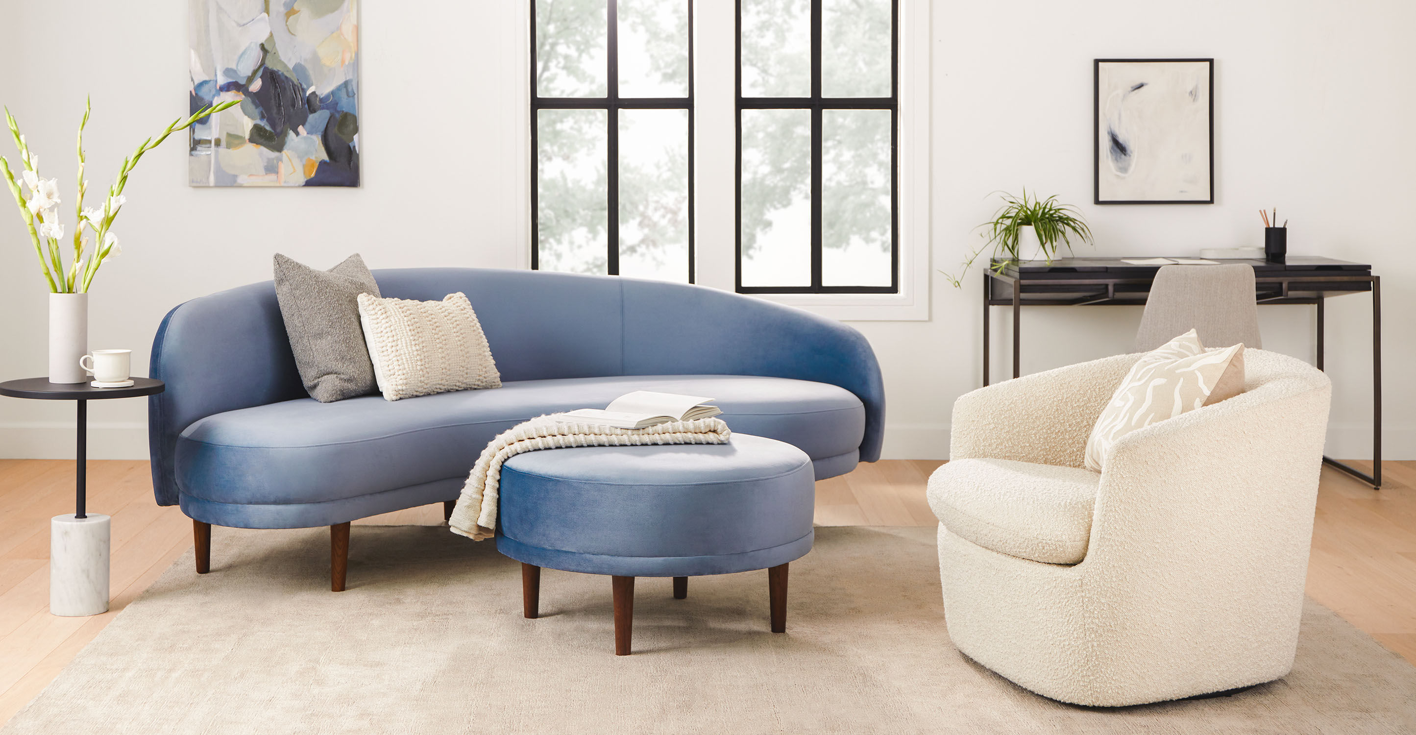 Kayra Seaside Blue Ottoman thumbnail 2