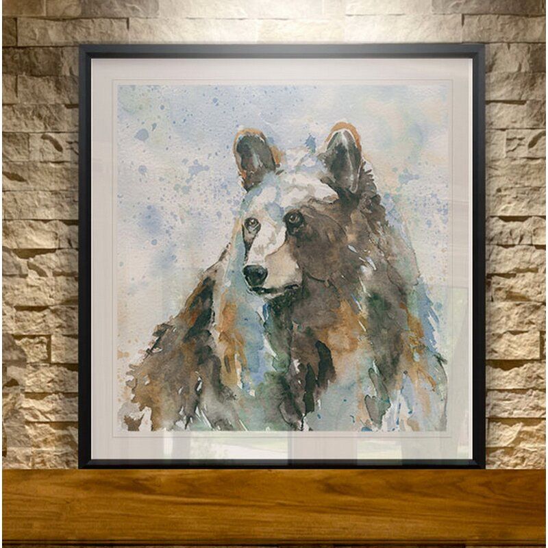 Black Bear On Blue Picture Frame Print thumbnail 2