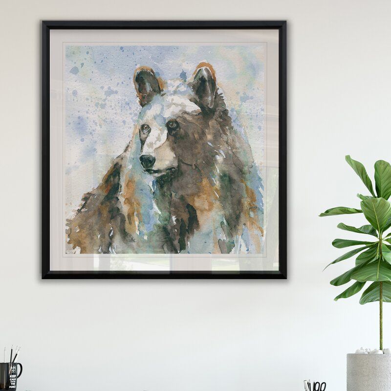 Black Bear On Blue Picture Frame Print thumbnail 3