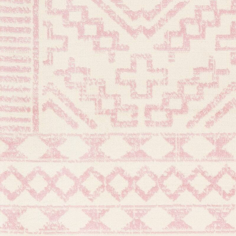 Rectangle Aleman Oriental Pale Pink Cream Area Rug 6'7"x9' thumbnail 5