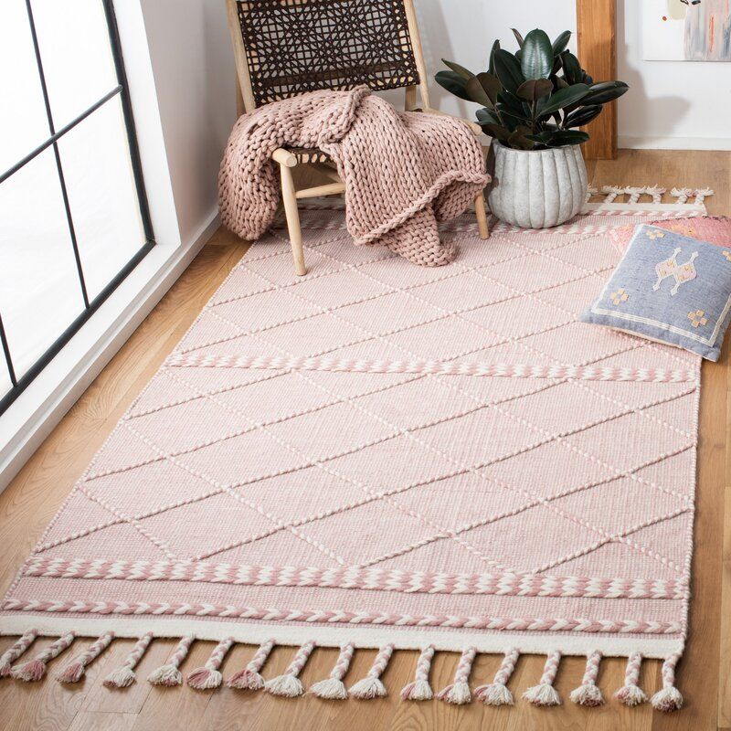 Geometric Handmade Tufted Beige Area Rug 6' x 9' thumbnail 2