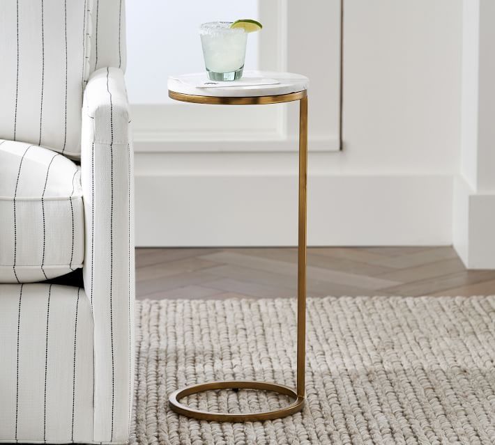 Delaney Round Marble C-Table (10") thumbnail 2