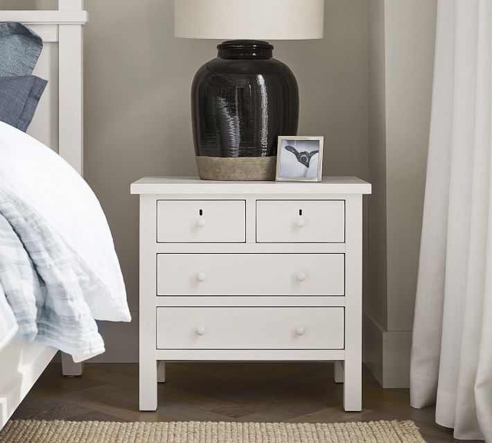 Farmhouse Drawer Nightstand - MONTAUK WHITE thumbnail 2