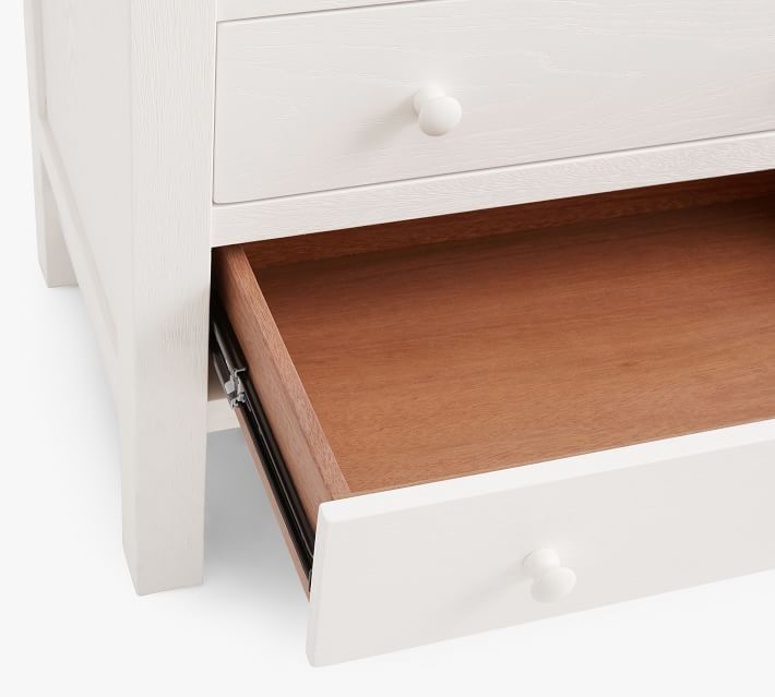 Farmhouse Drawer Nightstand - MONTAUK WHITE thumbnail 6