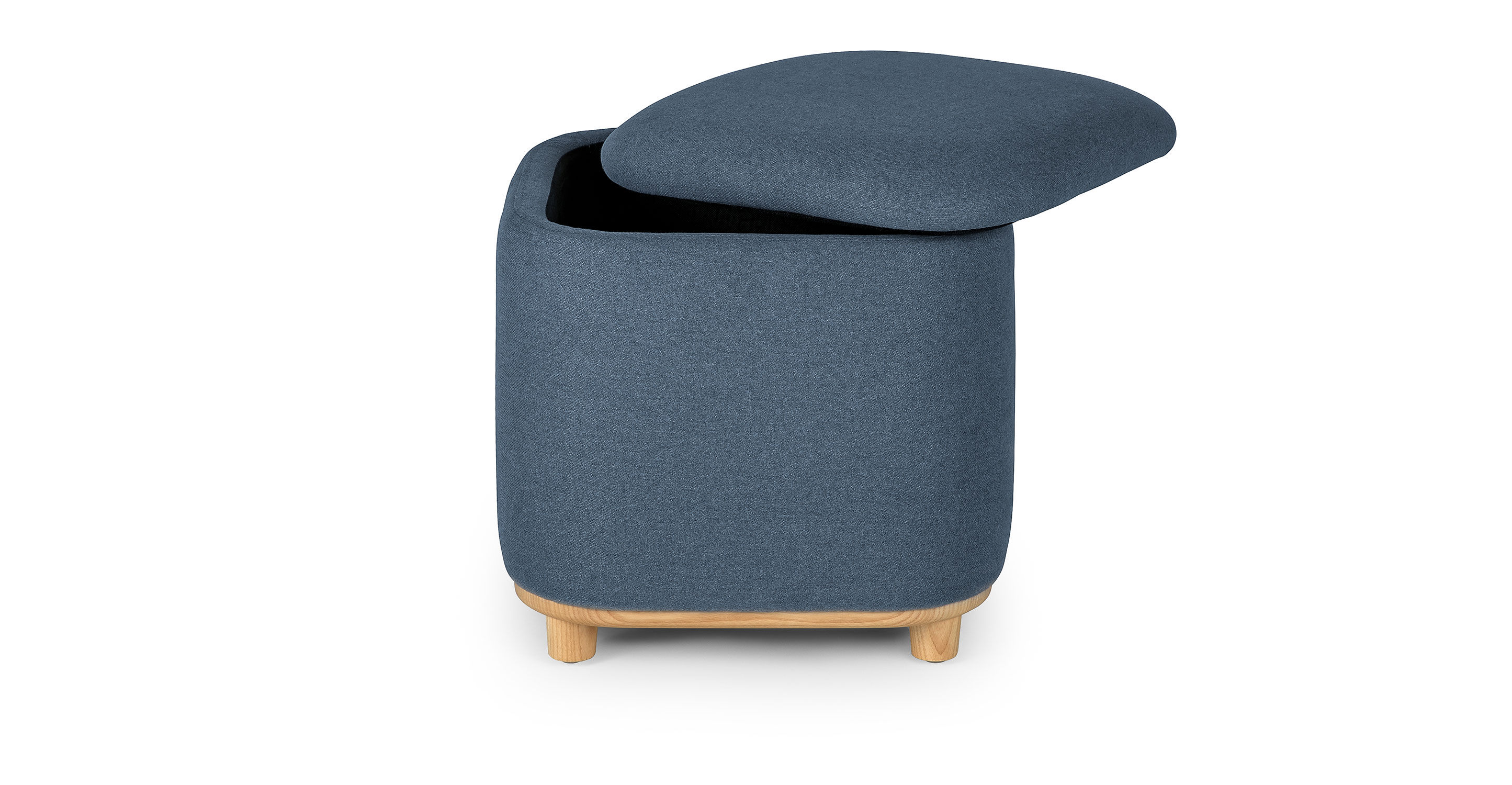 Maribo Blue Demure 19" Storage Ottoman thumbnail 3