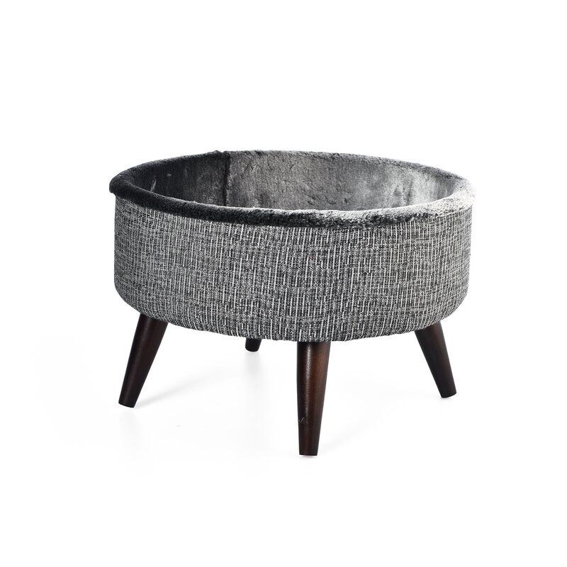 Heinz Round Cat Bed with Wood Leg Elevated thumbnail 6