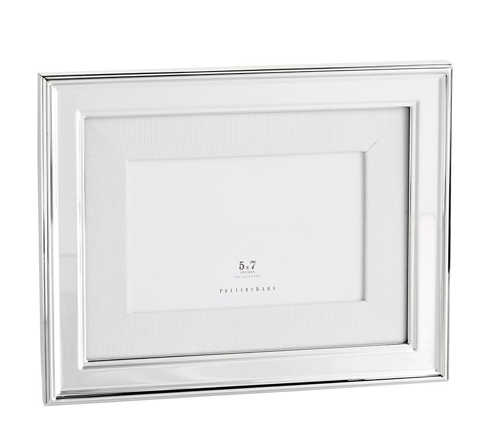 Personalized Silver Plated Grosgrain Ribbon Mat Frame White thumbnail 2