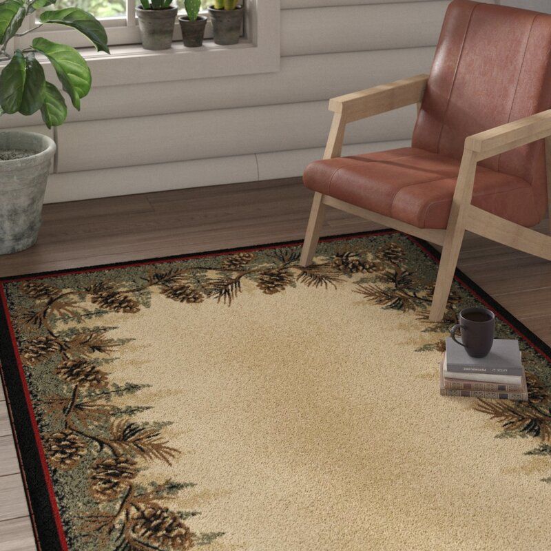 Windsor Lane BrownGreen With A Black Border Area Rug 8'x10' thumbnail 2