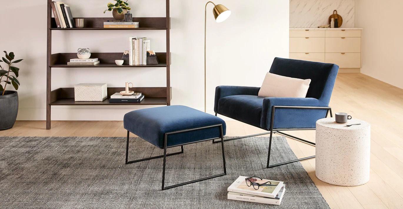 Regis Cascadia Blue Ottoman thumbnail 2