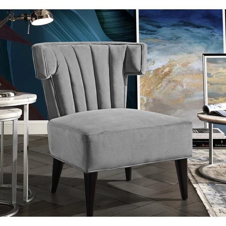 Sutton Tufted Velvet Wingback Chair thumbnail 2