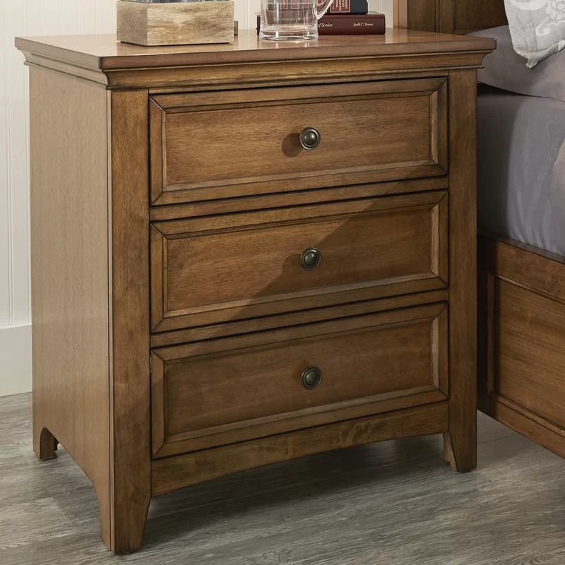Kingery 3 Drawer Nightstand Oak thumbnail 2
