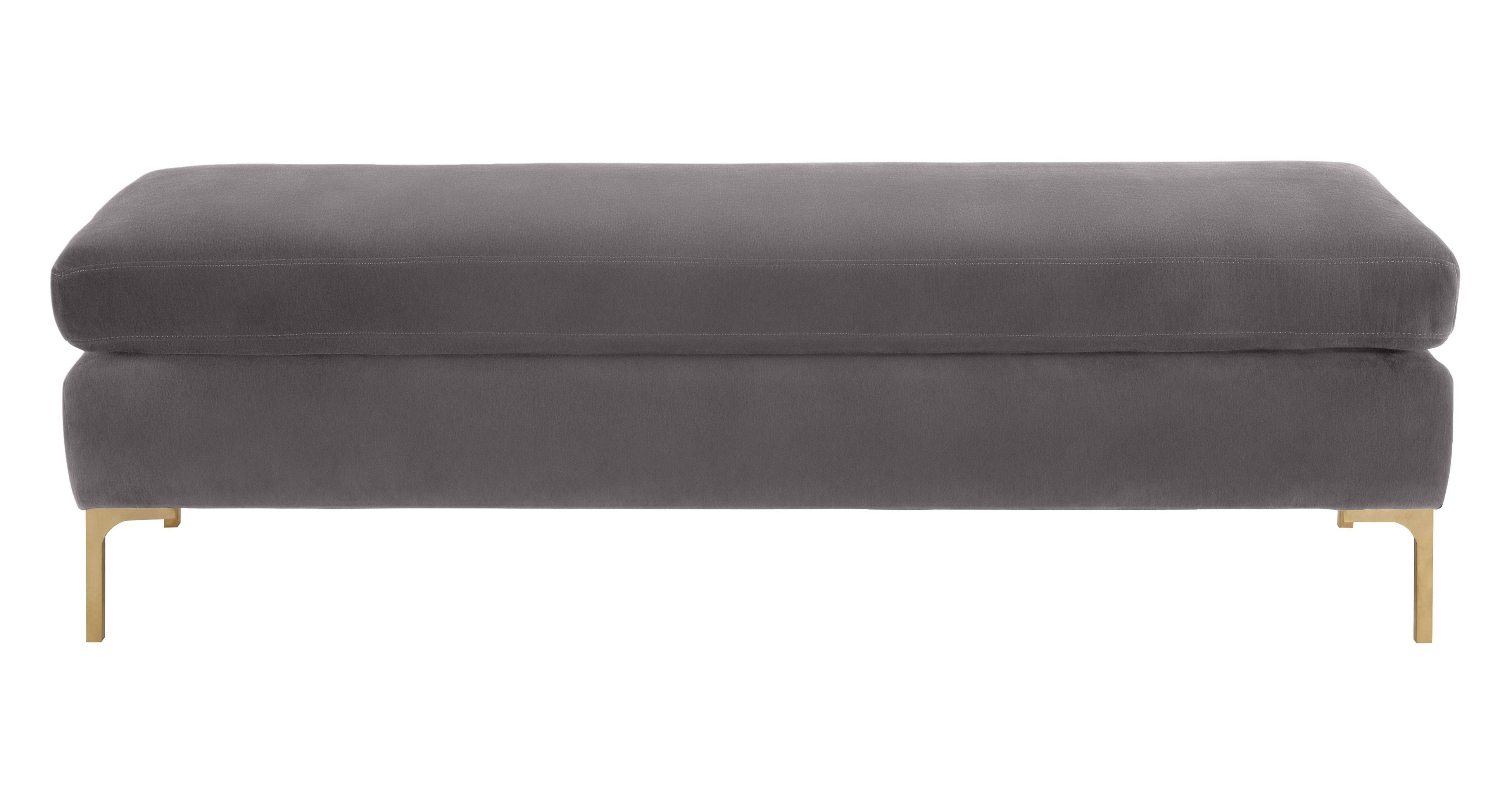 Blossom Crushed Velvet Bench - Grey thumbnail 2