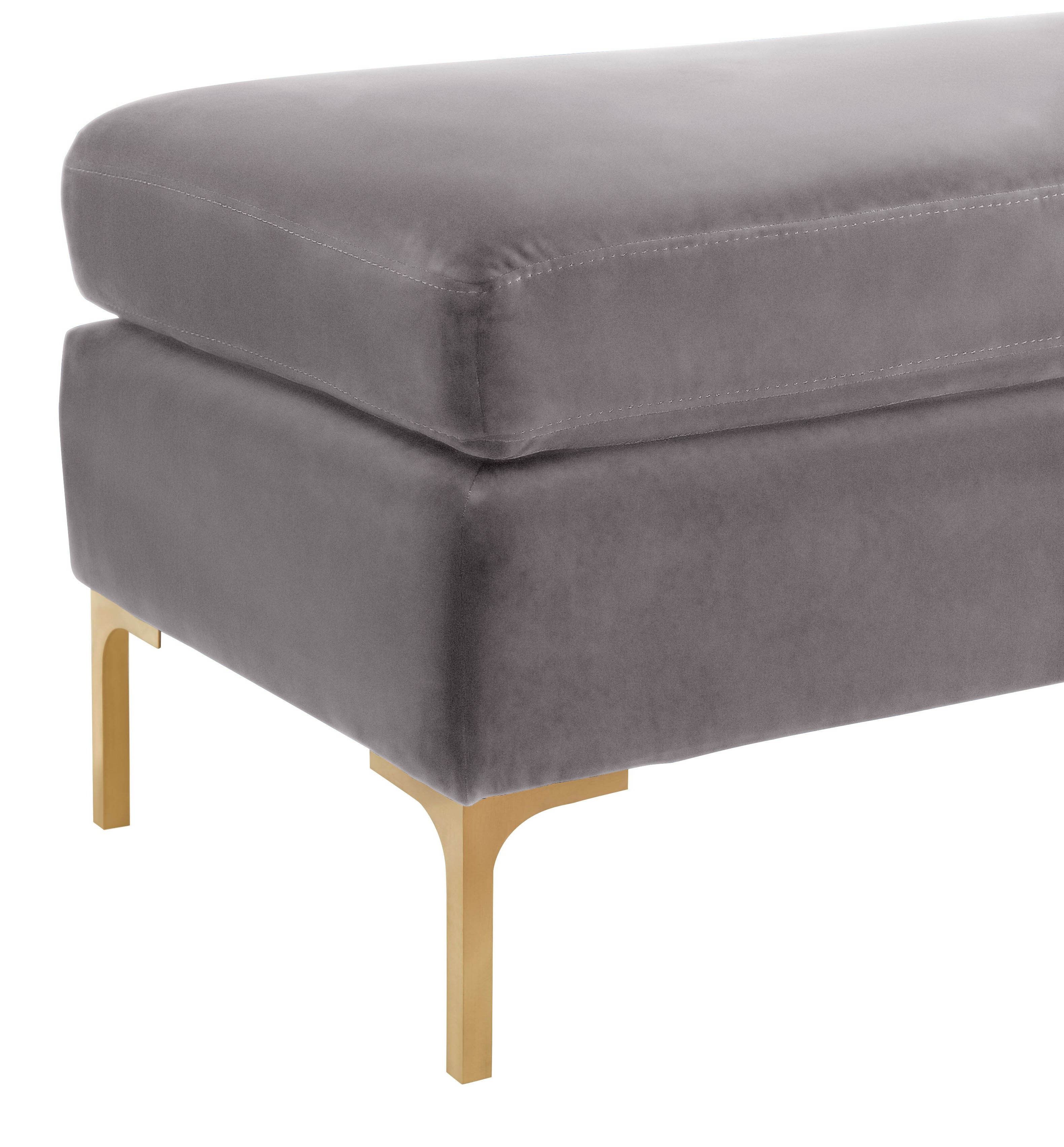 Blossom Crushed Velvet Bench - Grey thumbnail 3