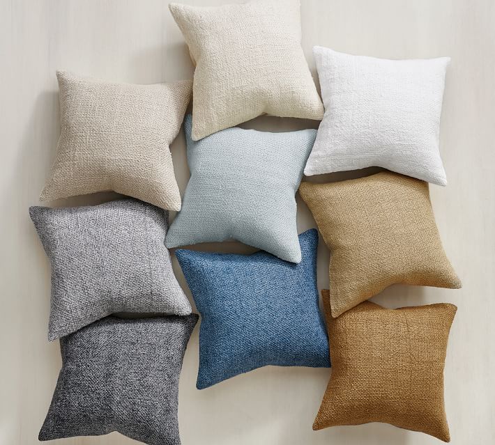 Faye Linen Textured Pillow Cover No Insert - Light Chambray thumbnail 2