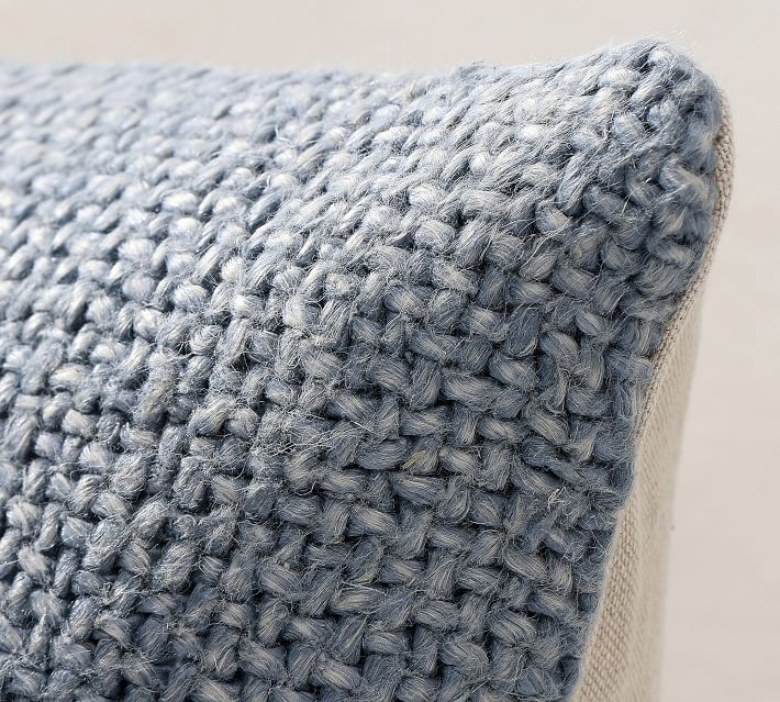 Faye Linen Textured Pillow Cover No Insert - Light Chambray thumbnail 4