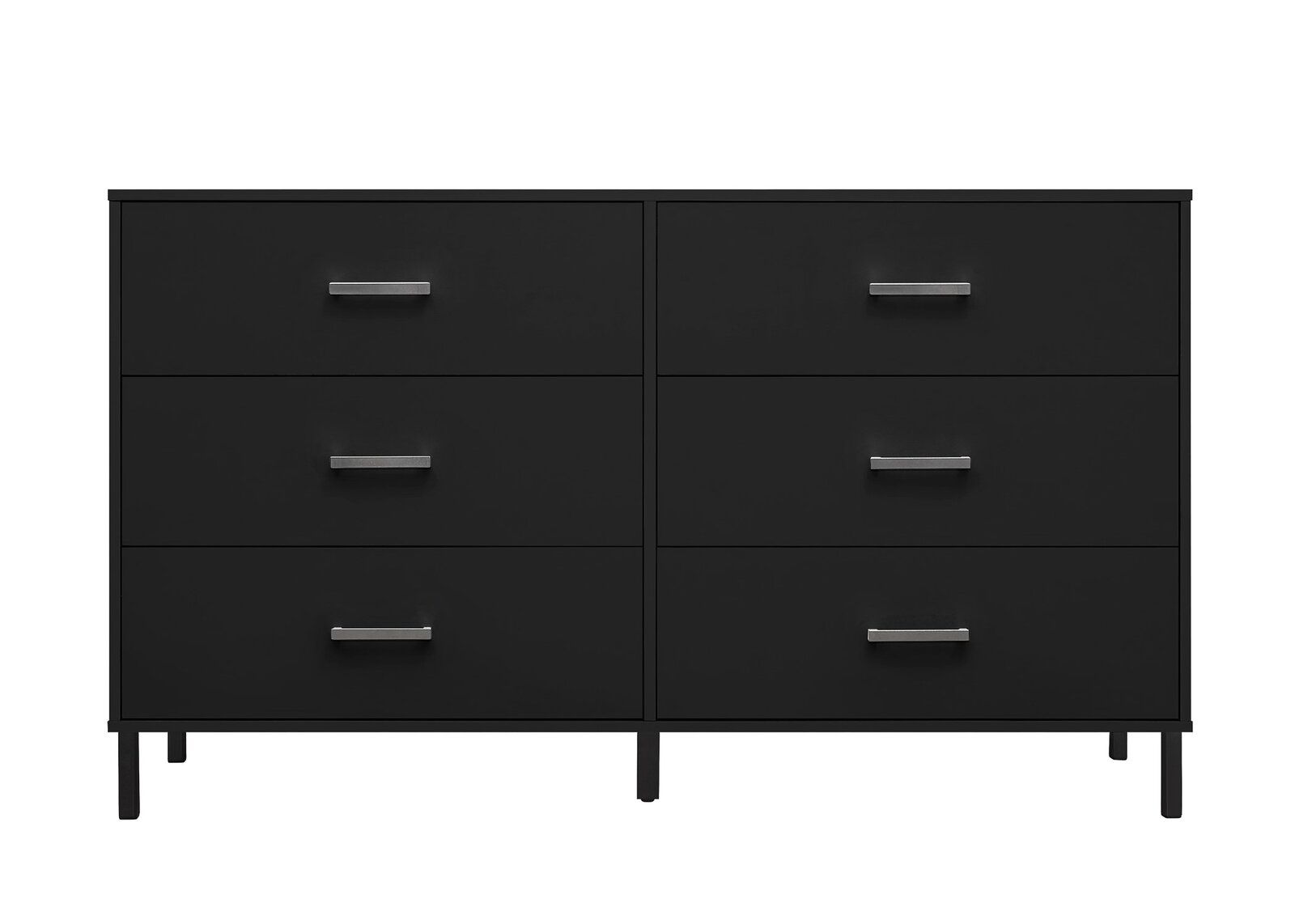 Alexei 6 Drawer Double Dresser Black thumbnail 5