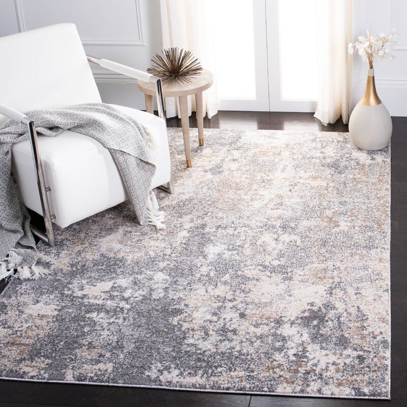Maupin Abstract Light Gray Area Rug 10'x14' thumbnail 2