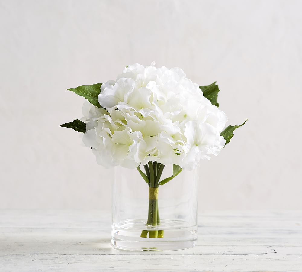 Faux White Hydrangea Composed Arrangement thumbnail 3