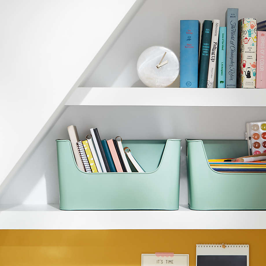 Large Mint Metal Stacking Storage Bin thumbnail 2