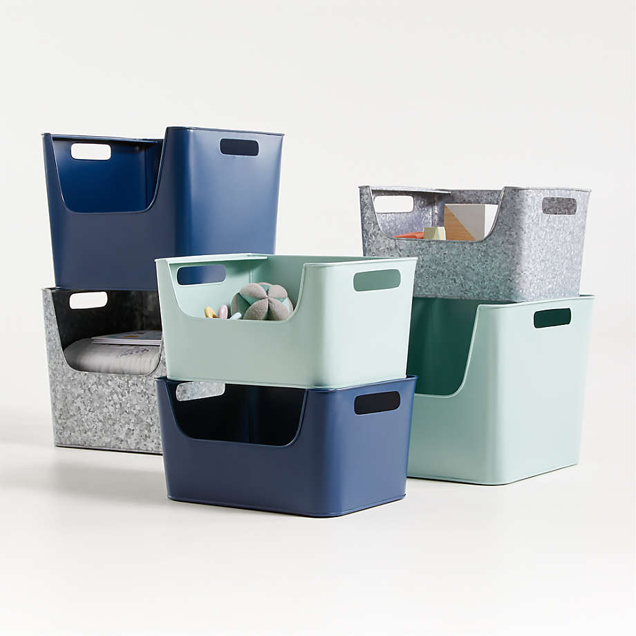 Large Mint Metal Stacking Storage Bin thumbnail 5