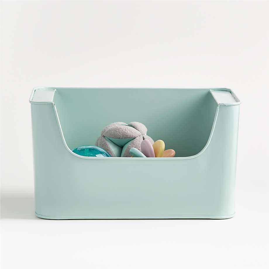 Large Mint Metal Stacking Storage Bin thumbnail 7