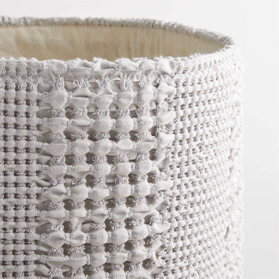 Nella Grey Waffle Weave Large Storage Bin thumbnail 5