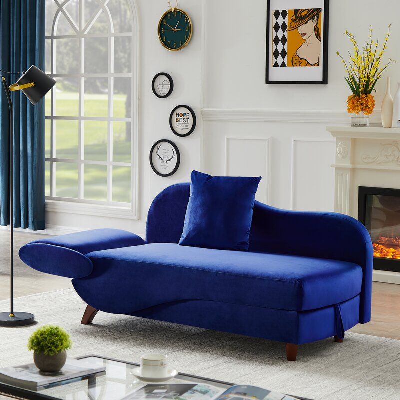 One Arm Chaise Recessed Arms Chaise Lounge With Storage thumbnail 3